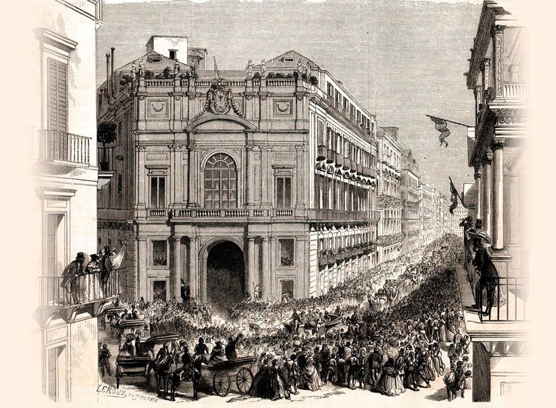 Incisione storica del Palazzo Doria d'Angri